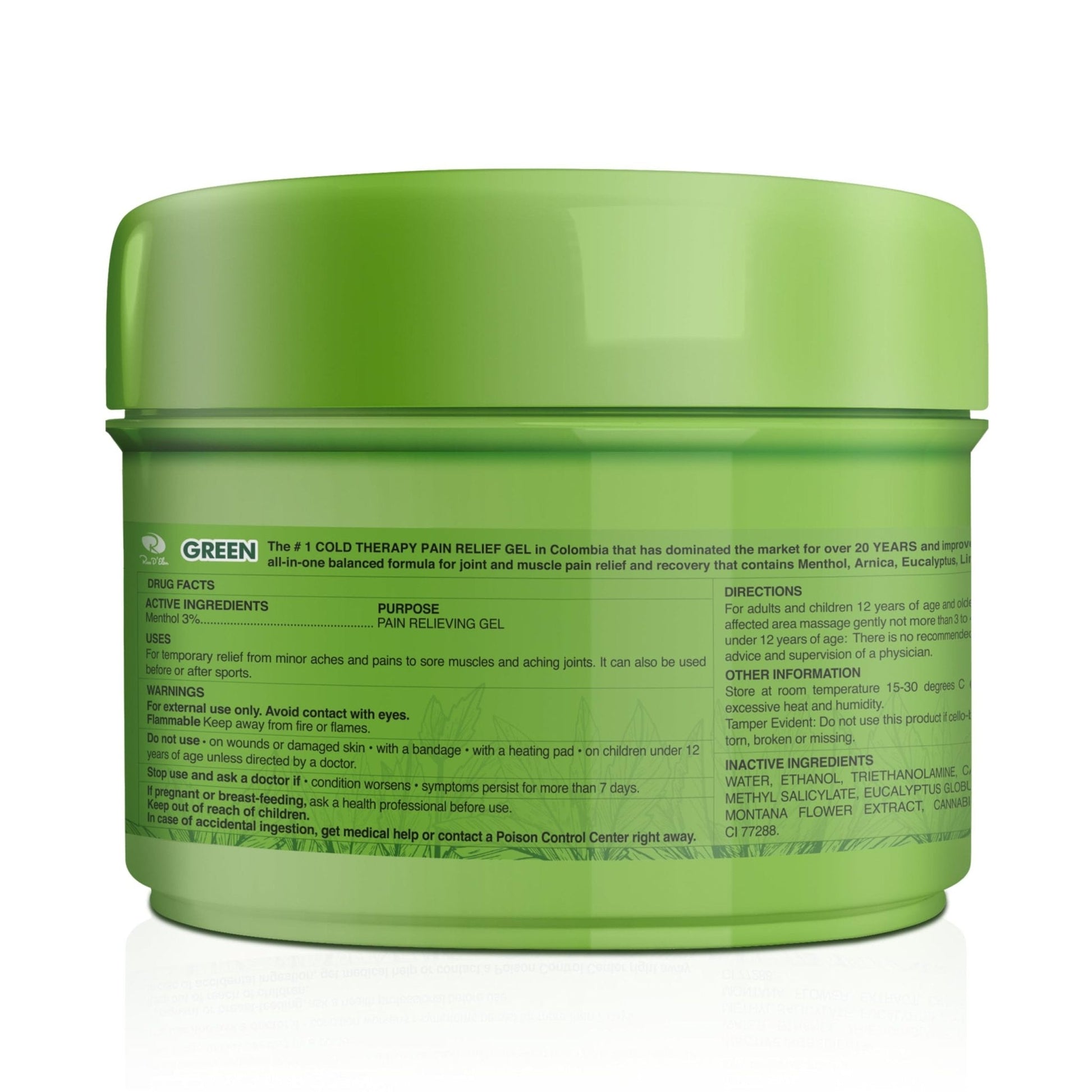 Ross D'Elen Green Menthol Gel - 2Pack Large Size (2) - Maple Wellness Supplements