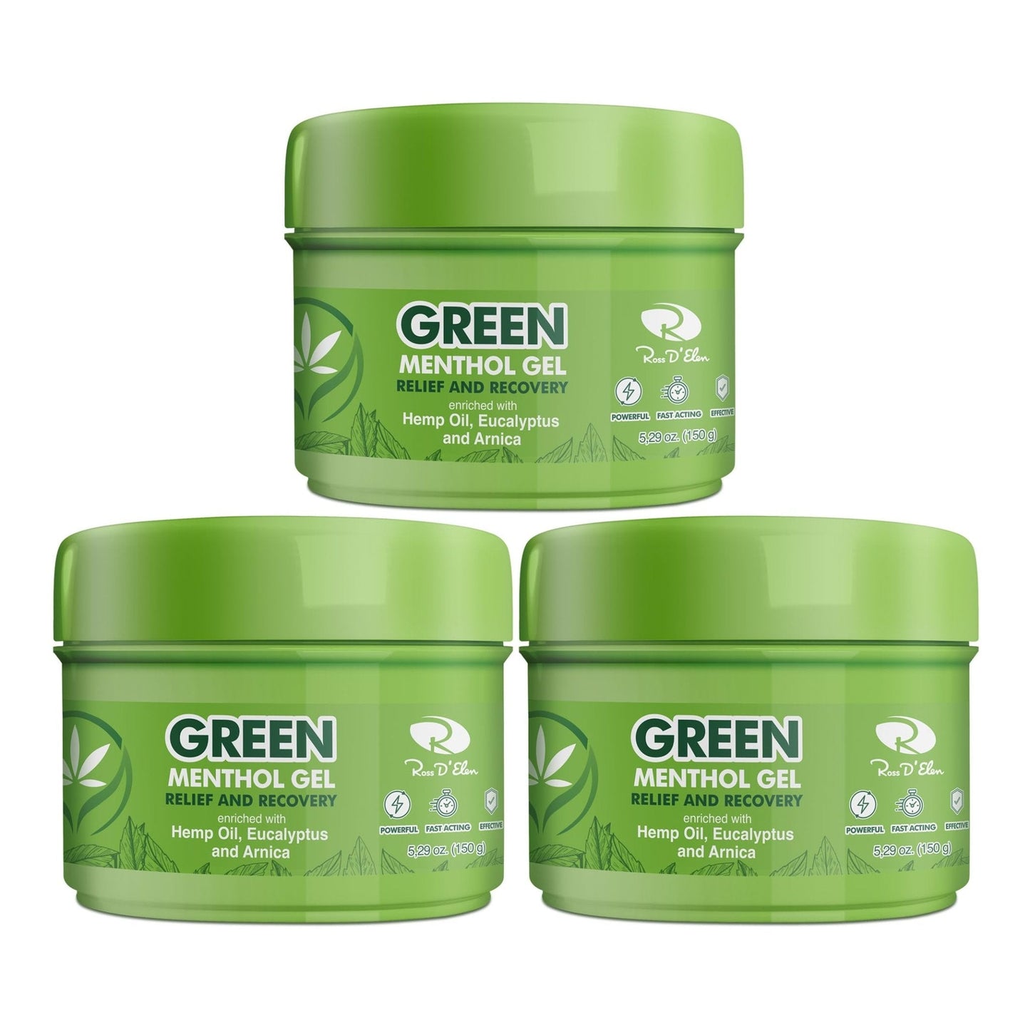 Ross D’Elen Green Menthol Gel Small - 3 Pack (3) - Maple Wellness Supplements