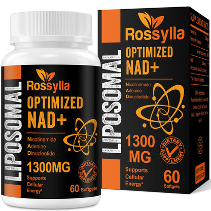 Rossylla 1300 MG Liposomal NAD+ Supplement | Highest Absorption | Purest NAD Supplemet to Boost NAD+ Effetively | Boosting NAD+ Supplement for Aging Defese, Cellular Energy, Longevity | 120 Count - Maple Wellness Supplements