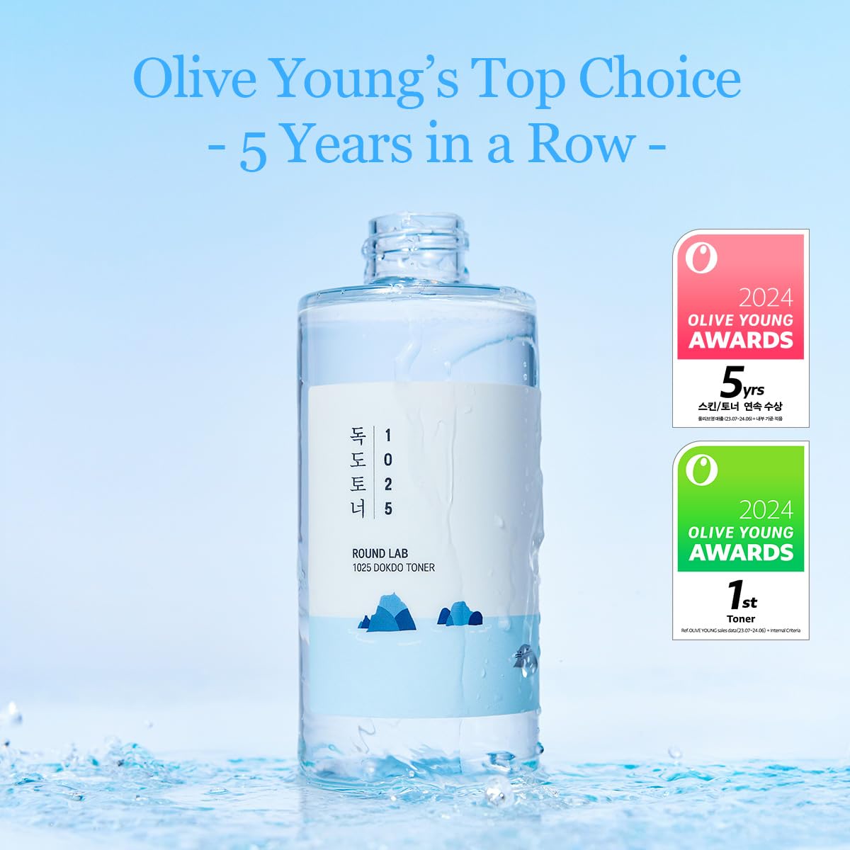 ROUND LAB 1025 Dokdo Toner 6.76 Fl Oz, Oil Control and Reduces Excess Sebum, Gentle Exfoliating Facial Toner, Deep Sea Water for Moisturization - Maple Wellness Supplements