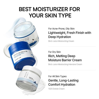 ROUND LAB Birch Juice Moisturizing Cream 2.7 Fl Oz, 48-Hour Deep Hydrating Face Moisturizer with Birch Sap & Vita Hyaluronic Acid for Acne-Prone Skin - Maple Wellness Supplements