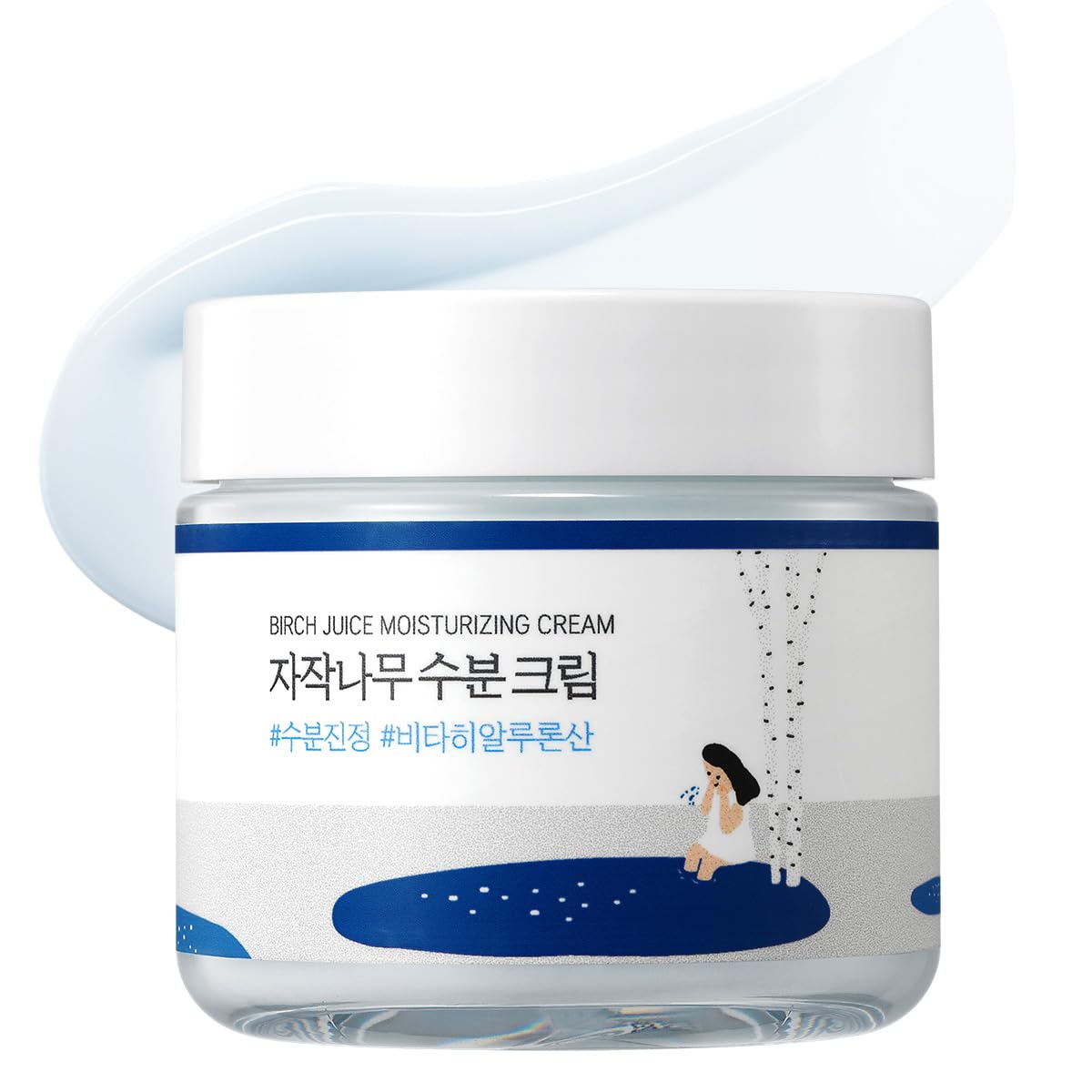 ROUND LAB Birch Juice Moisturizing Cream 2.7 Fl Oz, 48-Hour Deep Hydrating Face Moisturizer with Birch Sap & Vita Hyaluronic Acid for Acne-Prone Skin - Maple Wellness Supplements