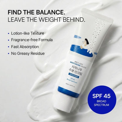 ROUND LAB Birch Juice Moisturizing UV LOCK SPF 45, 1.69 Fl Oz, Hydrating Lotion-like Lightweight Glow Sunscreen for Sensitive Skin - Maple Wellness Supplements