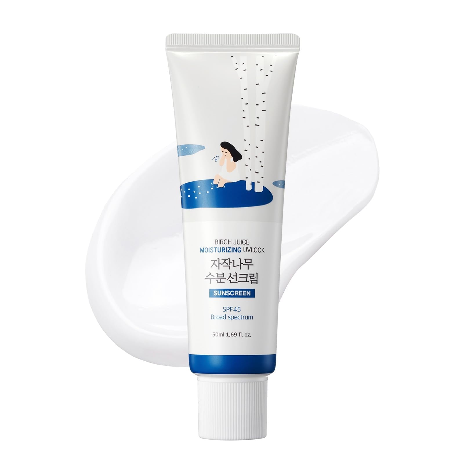 ROUND LAB Birch Juice Moisturizing UV LOCK SPF 45, 1.69 Fl Oz, Hydrating Lotion-like Lightweight Glow Sunscreen for Sensitive Skin - Maple Wellness Supplements