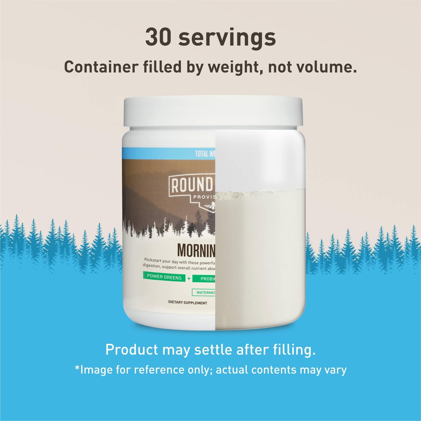 ROUNDHOUSE PROVISION Morning Kick by Chuck Norris - Watermelon Mint Flavor - Greens Superfood Powder with Probiotics, Collagen Peptides & Ashwagandha to Help Support Gut & Joint Health, 3 Pack - Maple Wellness Supplements