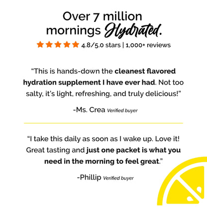 ROUTINE Morning Daily Hydration | Electrolyte Powder Packets | Lemon, Apple Cider Vinegar & Sea Salt Drink Mix | Sugar-Free, Keto & Paleo-Friendly | 3rd-Party - Maple Wellness Supplements
