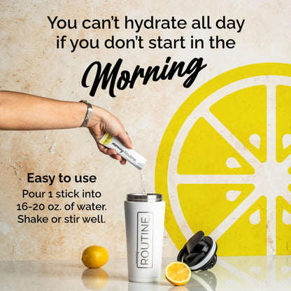 ROUTINE Morning Daily Hydration | Electrolyte Powder Packets | Lemon, Apple Cider Vinegar & Sea Salt Drink Mix | Sugar-Free, Keto & Paleo-Friendly | 3rd-Party - Maple Wellness Supplements