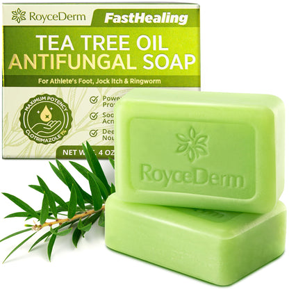 Roycederm Antifungal Bar Soap - Tea tree Oil Soap - Athlete’s Foot Treatment for Jock Itch & Ringworm - Maple Wellness Supplements