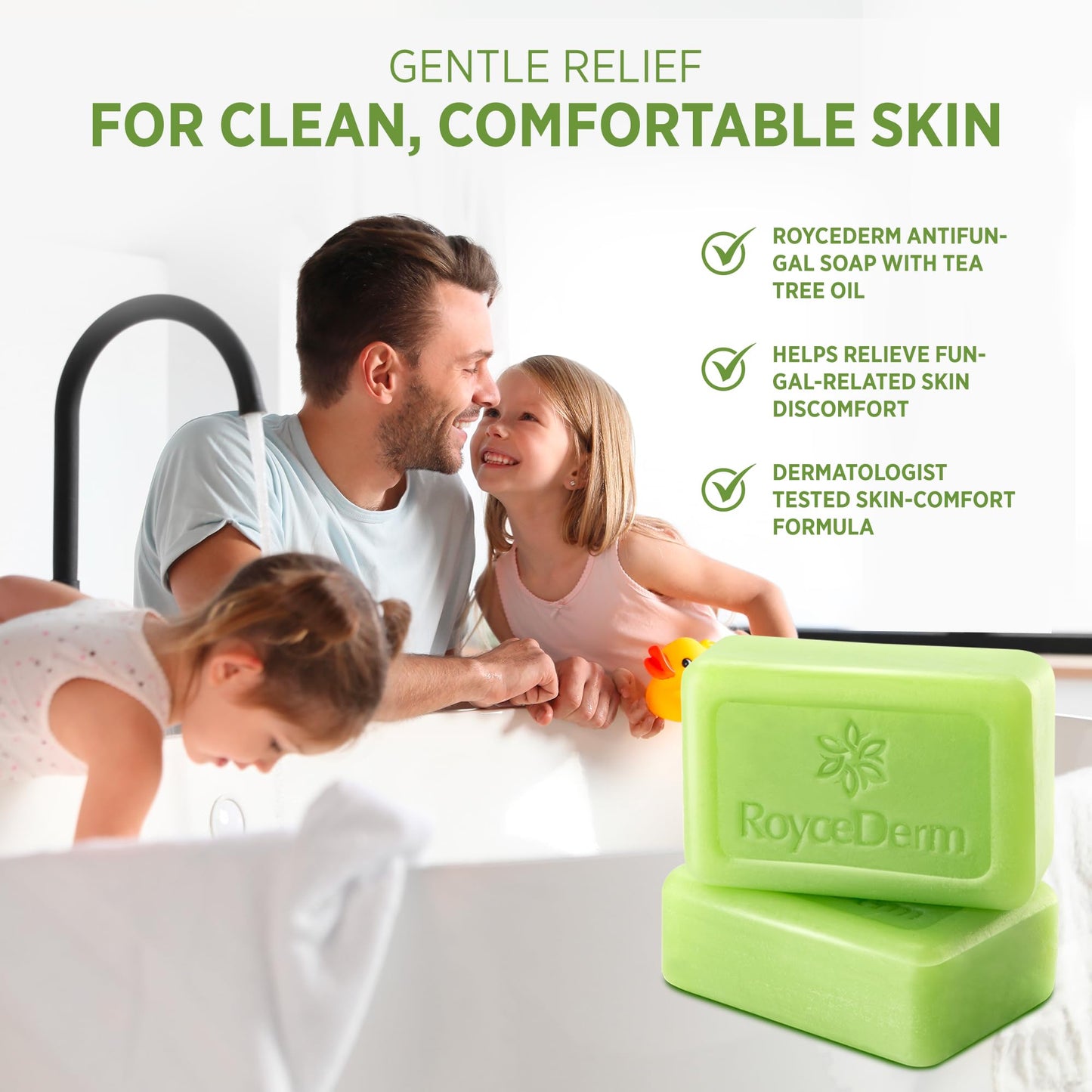 Roycederm Antifungal Bar Soap - Tea tree Oil Soap - Athlete’s Foot Treatment for Jock Itch & Ringworm - Maple Wellness Supplements