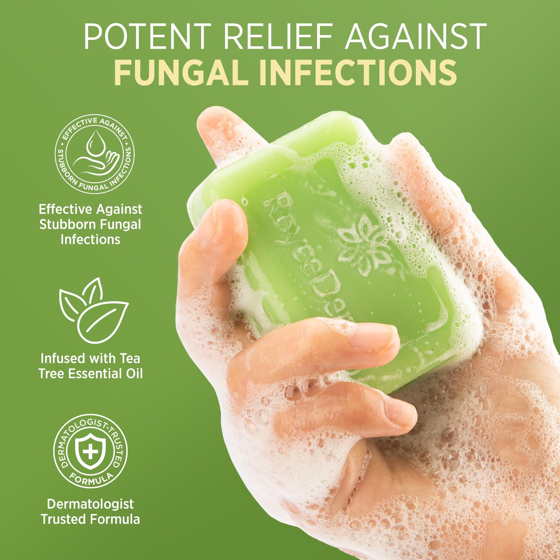 Roycederm Antifungal Bar Soap - Tea tree Oil Soap - Athlete’s Foot Treatment for Jock Itch & Ringworm - Maple Wellness Supplements