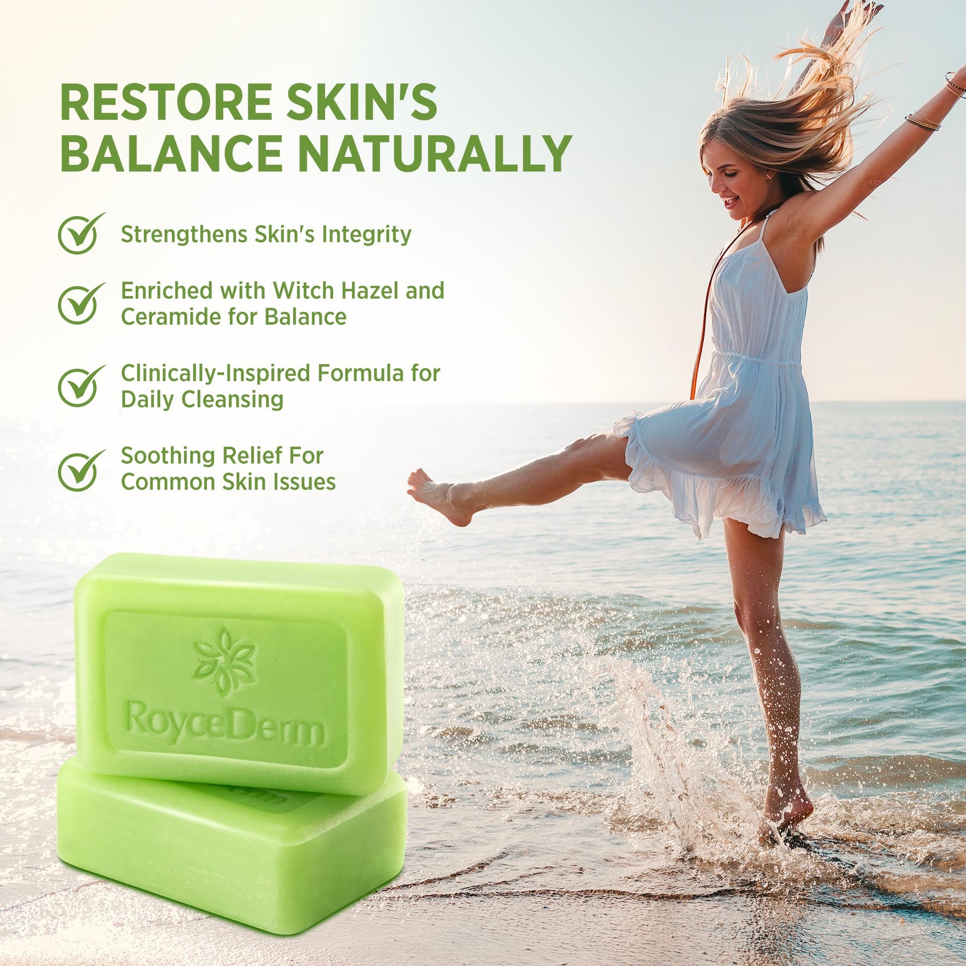 Roycederm Antifungal Bar Soap - Tea tree Oil Soap - Athlete’s Foot Treatment for Jock Itch & Ringworm - Maple Wellness Supplements