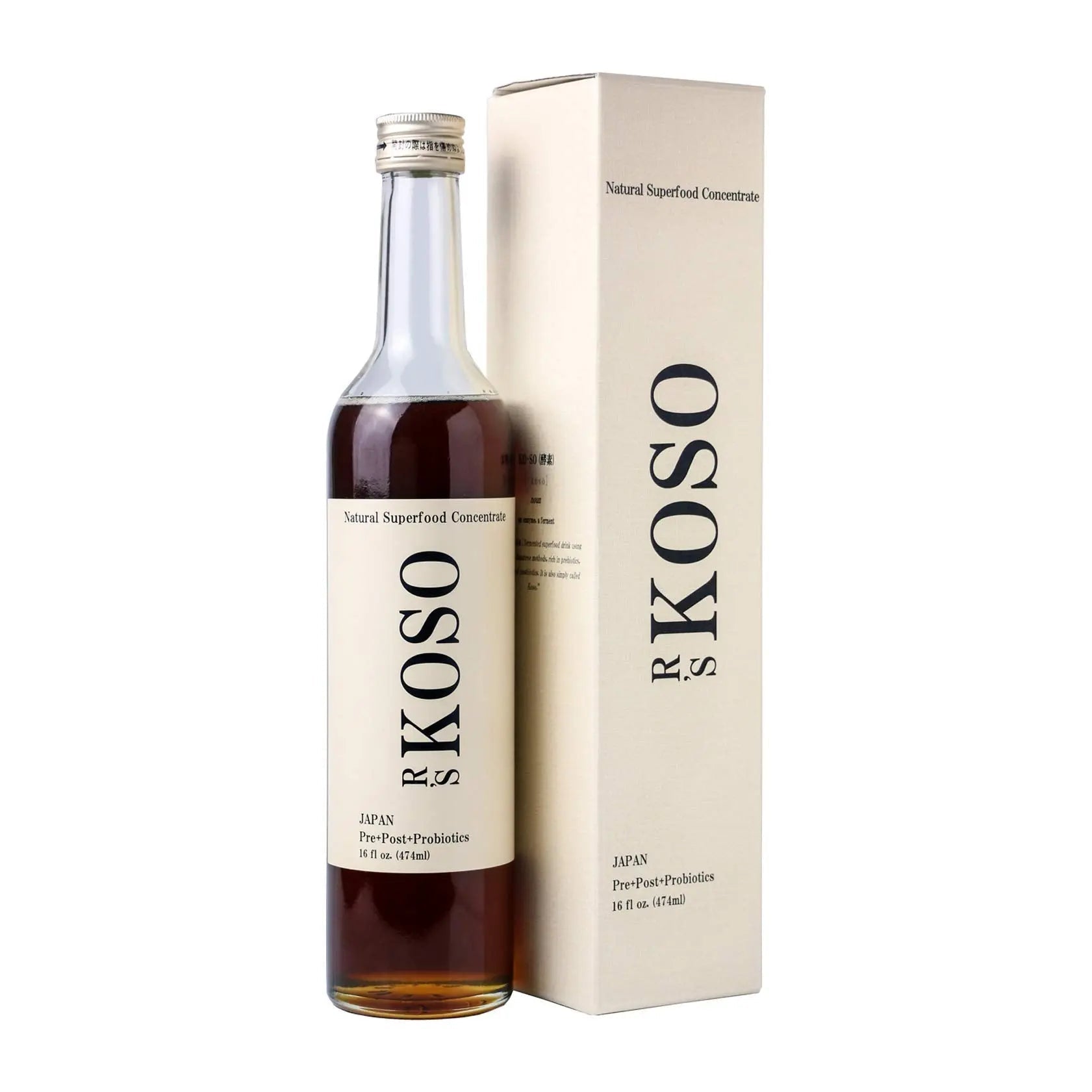 R's KOSO 3-Day Cleanse Japanese Enzyme Drink Rich in Postbiotics, Probiotics and Prebiotic, Made from 100+ Vegetables ＆ Fruits - Natural Support for Better Digestion & Gut Health + Detox - 16oz - Maple Wellness Supplements