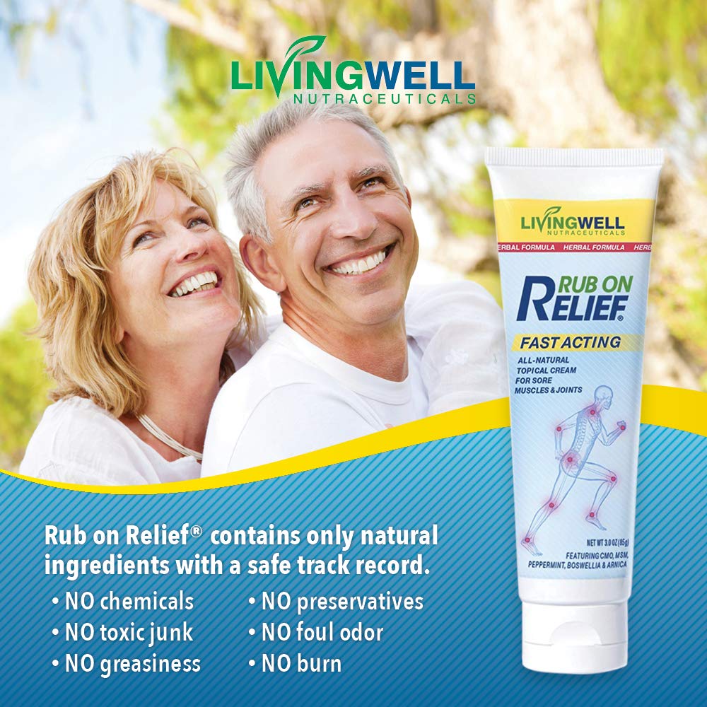 RUB ON RELIEF Fast Acting, Natural Joint and Ache Cream for Muscles, Neck, Back - Maple Wellness Supplements