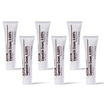 Rugby Capsaicin 0.025% Cream for Penetrating Pain Relief - 2.1 Oz (60g) (6 Pack) - Maple Wellness Supplements