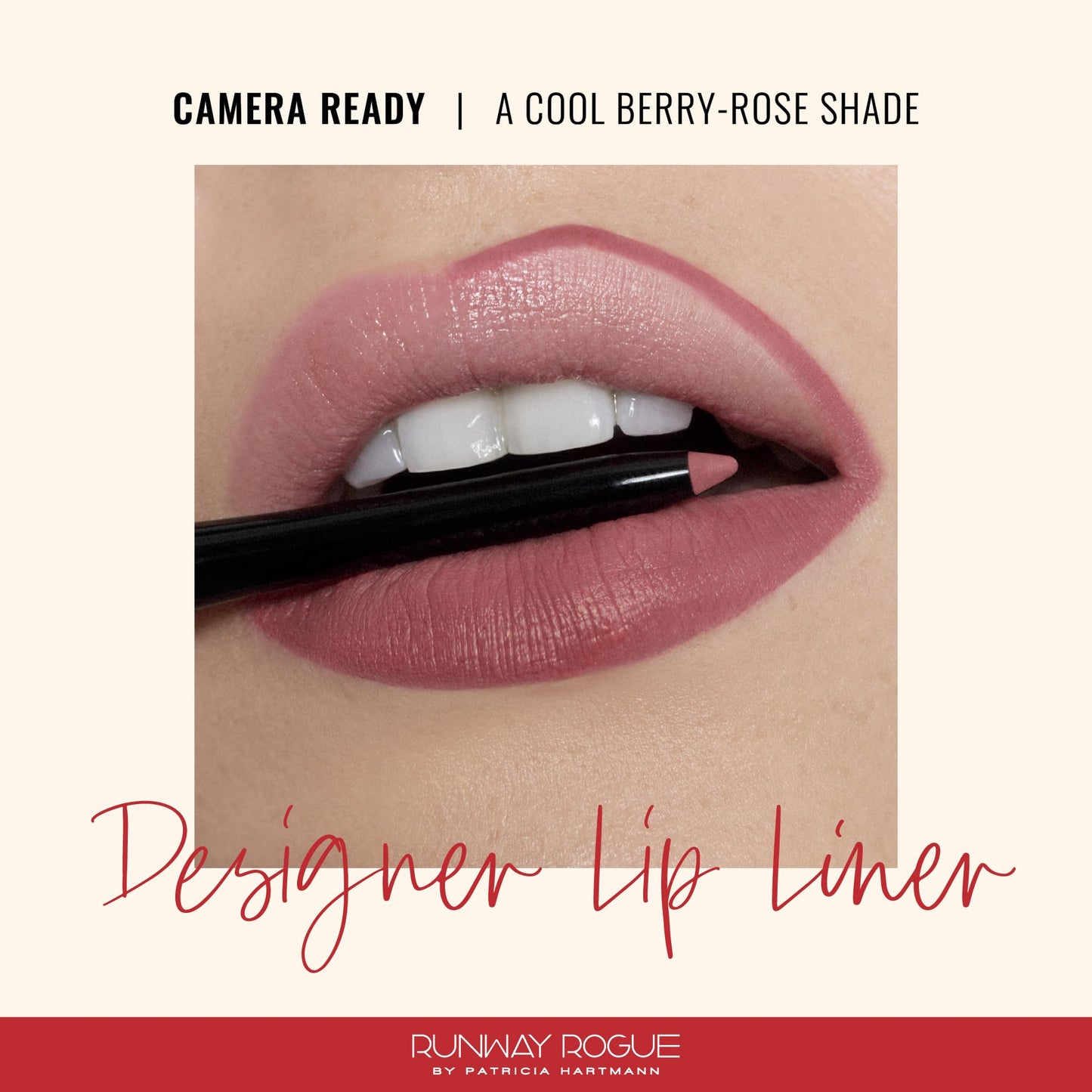 Runway Rogue Designer Liner Lip Pencil, Matte Cool Berry-Rose Lip Liner Pencil and Lip Liner Sharpener, ‘Camera Ready’ - Maple Wellness Supplements