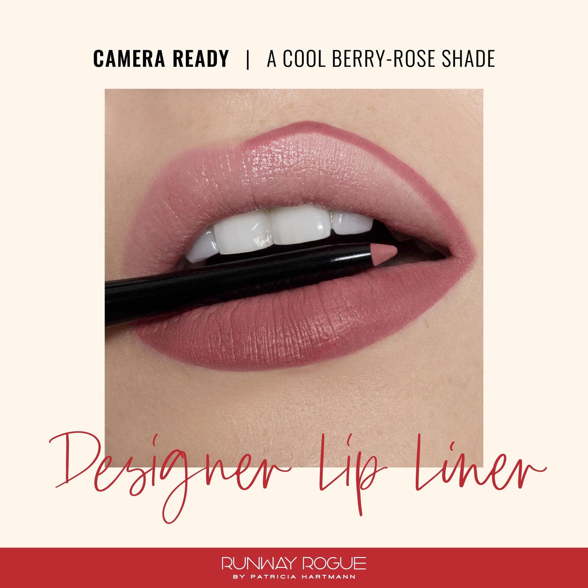 Runway Rogue Designer Liner Lip Pencil, Matte Cool Berry-Rose Lip Liner Pencil and Lip Liner Sharpener, ‘Camera Ready’ - Maple Wellness Supplements