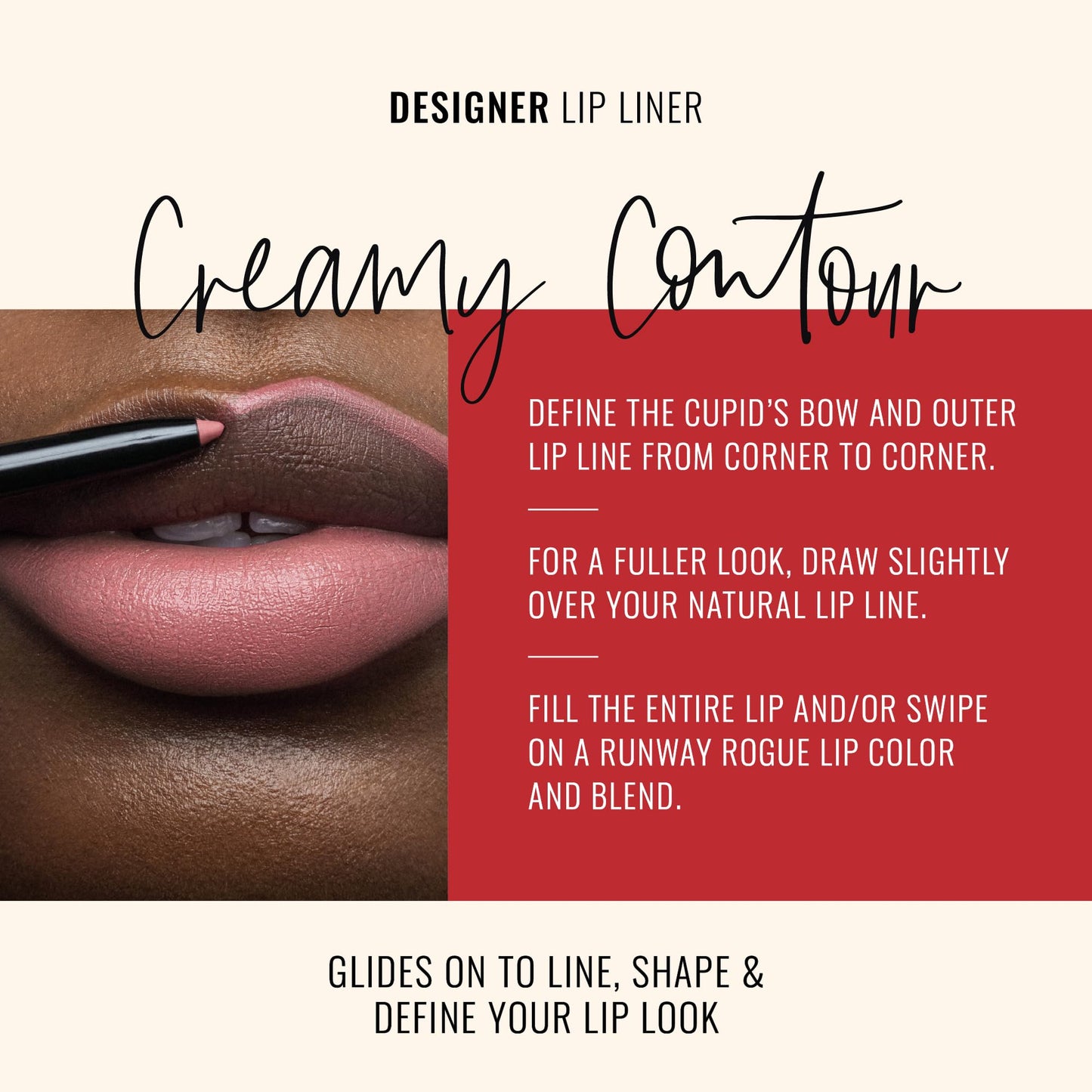 Runway Rogue Designer Liner Lip Pencil, Matte Cool Berry-Rose Lip Liner Pencil and Lip Liner Sharpener, ‘Camera Ready’ - Maple Wellness Supplements