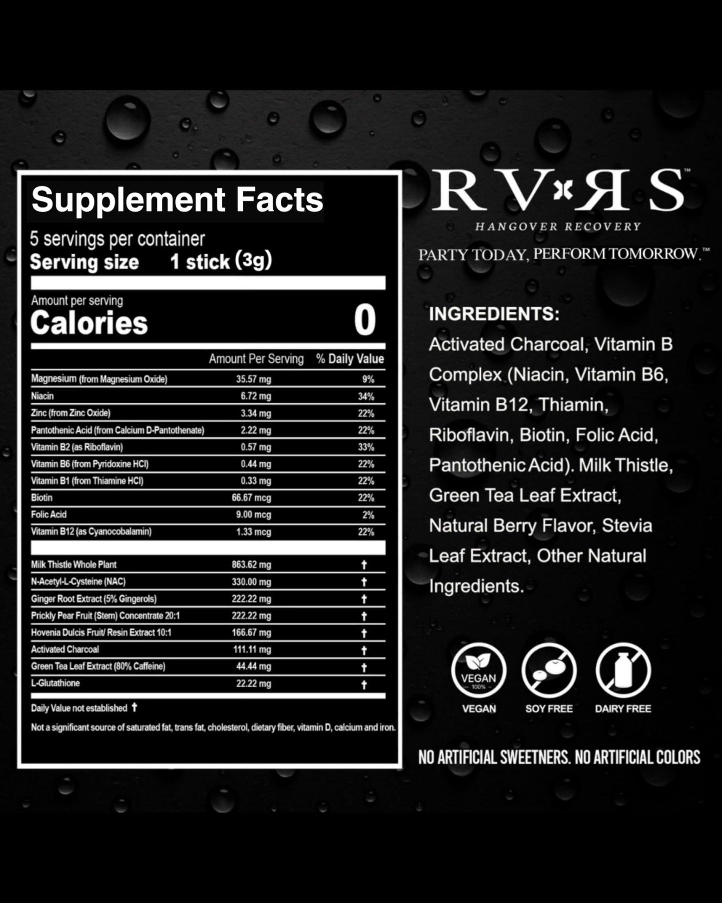 RVRS Recovery Support Powder Sticks (5) - Maple Wellness Supplements