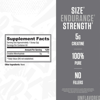 RYSE Creatine Monohydrate Powder - Unflavored - Supports Men & Women Lean Muscle Growth, Strength, Power, and Endurance - Helps Reduce Fatigue - Maple Wellness Supplements
