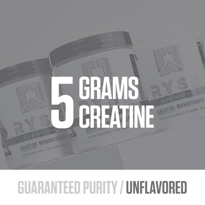 RYSE Creatine Monohydrate Powder - Unflavored - Supports Men & Women Lean Muscle Growth, Strength, Power, and Endurance - Helps Reduce Fatigue - Maple Wellness Supplements