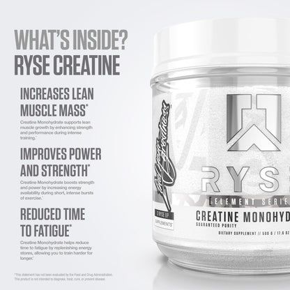 RYSE Creatine Monohydrate Powder - Unflavored - Supports Men & Women Lean Muscle Growth, Strength, Power, and Endurance - Helps Reduce Fatigue and Improve Workout Recovery - 100 Servings. - Maple Wellness Supplements