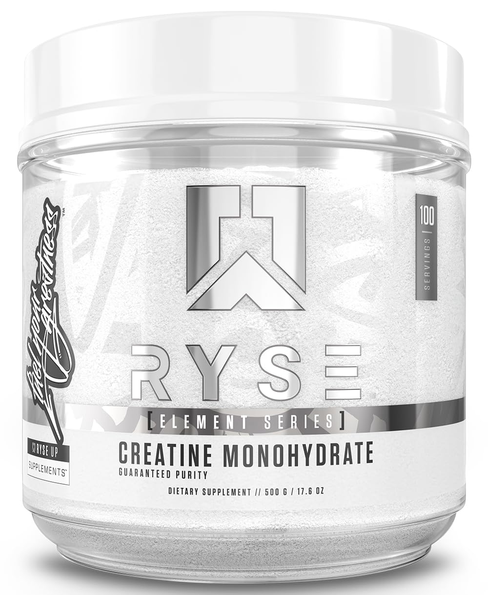 RYSE Creatine Monohydrate Powder - Unflavored - Supports Men & Women Lean Muscle Growth, Strength, Power, and Endurance - Helps Reduce Fatigue and Improve Workout Recovery - 100 Servings. - Maple Wellness Supplements