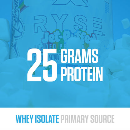 RYSE Loaded Protein Powder - Jet-Puffed Marshmallow - 25g Whey Protein Isolate & Concentrate with Prebiotic Fiber & MCTs - Low Carb, Low Sugar, Digestive-Friendly - 27 Servings / 2 lb Tub - Maple Wellness Supplements