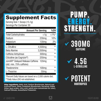 RYSE Up Supplements Loaded Pre Workout Powder Supplement for Men & Women - Maple Wellness Supplements