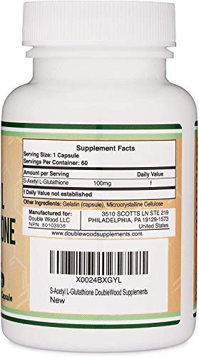 S-Acetyl L-Glutathione Capsules - 100mg, Manufactured and Tested in The USA, 60 Count - Maple Wellness Supplements