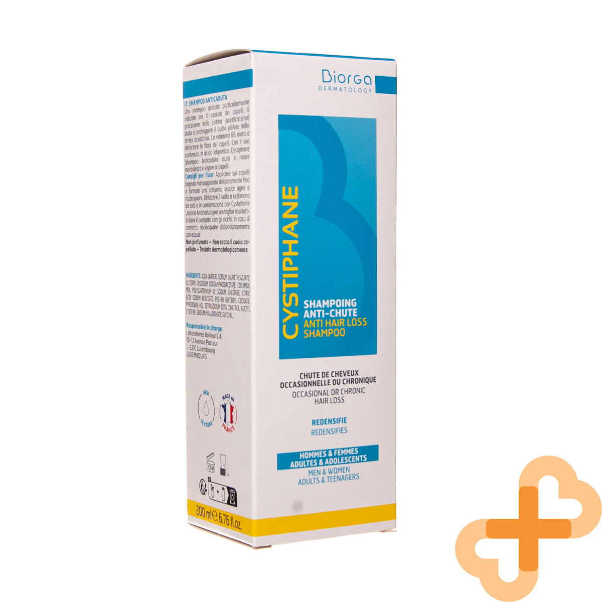 Cystiphane Biorga Anti hair Loss Shampoo Men Women 200ml strengthens hair BiorgaBuy Supplements Australia