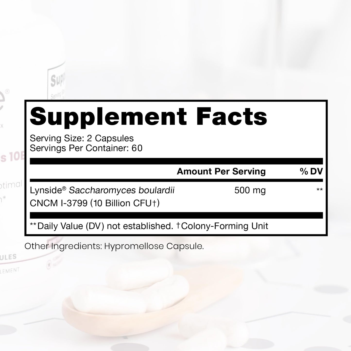 Saccharomyces Boulardii Probiotics 10 Billion CFU Made in USA | No Fillers Patented Strain: Lynside CNCM I-3799 Probiotics for Men and Women - Maple Wellness Supplements