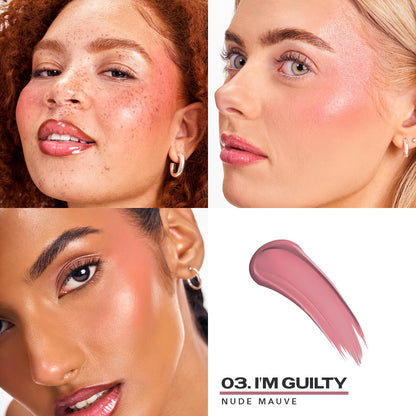 Sacheu Cheek STAY-N Liquid Blush for Cheeks — High Pigment, Buildable, Lightweight Cream Blush for Dewy & Radiant Flushed Cheeks — Long-lasting & Cruelty Free, I'm Guilty - Maple Wellness Supplements