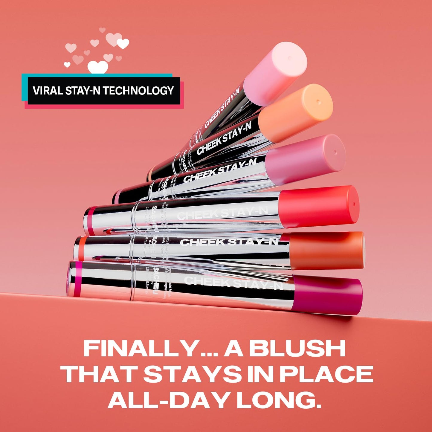 Sacheu Cheek STAY-N Liquid Blush for Cheeks — High Pigment, Buildable, Lightweight Cream Blush for Dewy & Radiant Flushed Cheeks — Long-lasting & Cruelty Free, I'm Playful - Maple Wellness Supplements