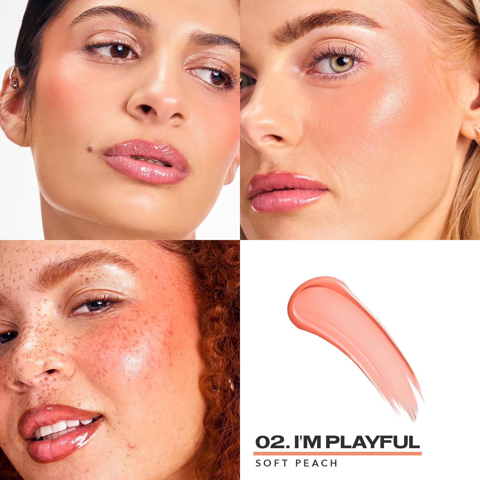 Sacheu Cheek STAY-N Liquid Blush for Cheeks — High Pigment, Buildable, Lightweight Cream Blush for Dewy & Radiant Flushed Cheeks — Long-lasting & Cruelty Free, I'm Playful - Maple Wellness Supplements