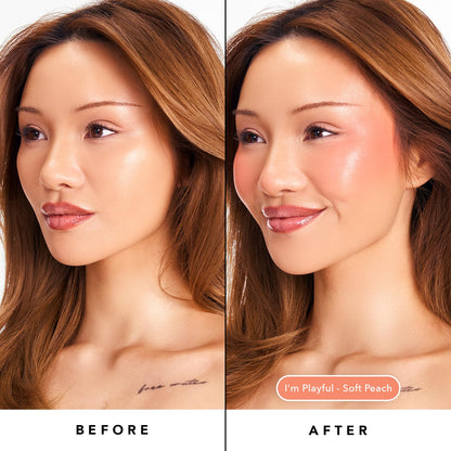 Sacheu Cheek STAY-N Liquid Blush for Cheeks — High Pigment, Buildable, Lightweight Cream Blush for Dewy & Radiant Flushed Cheeks — Long-lasting & Cruelty Free, I'm Playful - Maple Wellness Supplements
