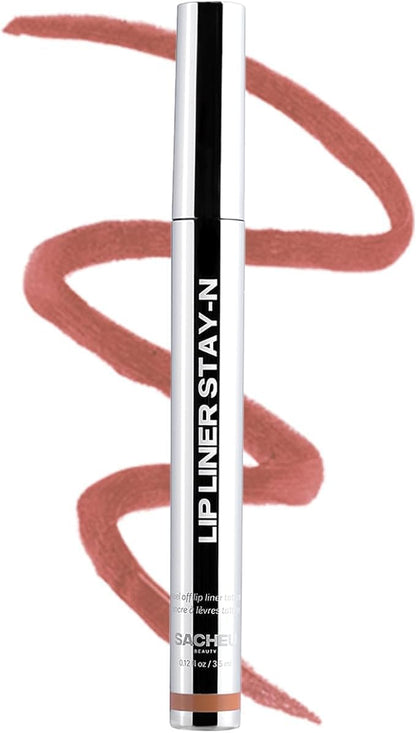 Sacheu Lip Liner STAY-N Peel Off Lip Stain — Long Lasting Waterproof Lip Tint with Hyaluronic Acid & Vitamin E — Transfer Proof Matte Finish, Vegan & Cruelty-Free (p-INKED) - Maple Wellness Supplements