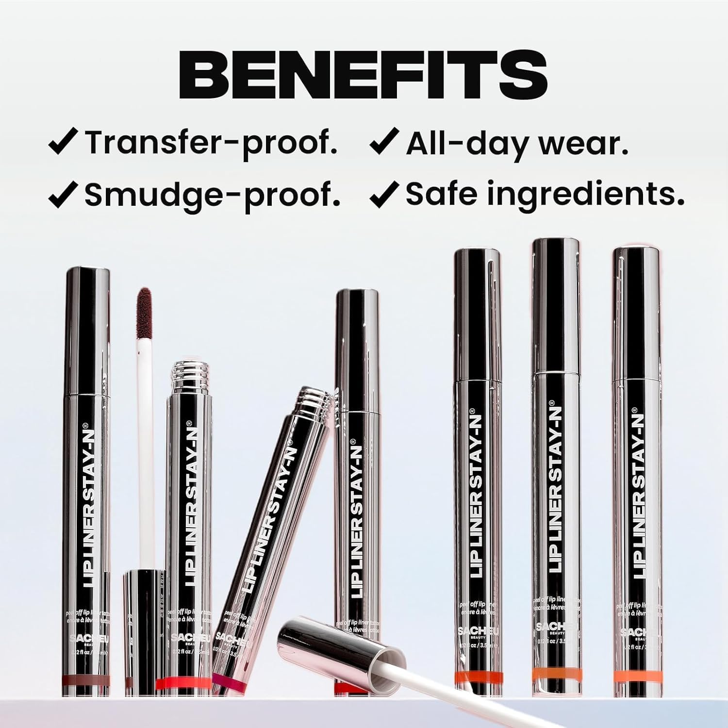 Sacheu Lip Liner STAY-N Peel Off Lip Stain — Long Lasting Waterproof Lip Tint with Hyaluronic Acid & Vitamin E — Transfer Proof Matte Finish, Vegan & Cruelty-Free (p-INKED) - Maple Wellness Supplements