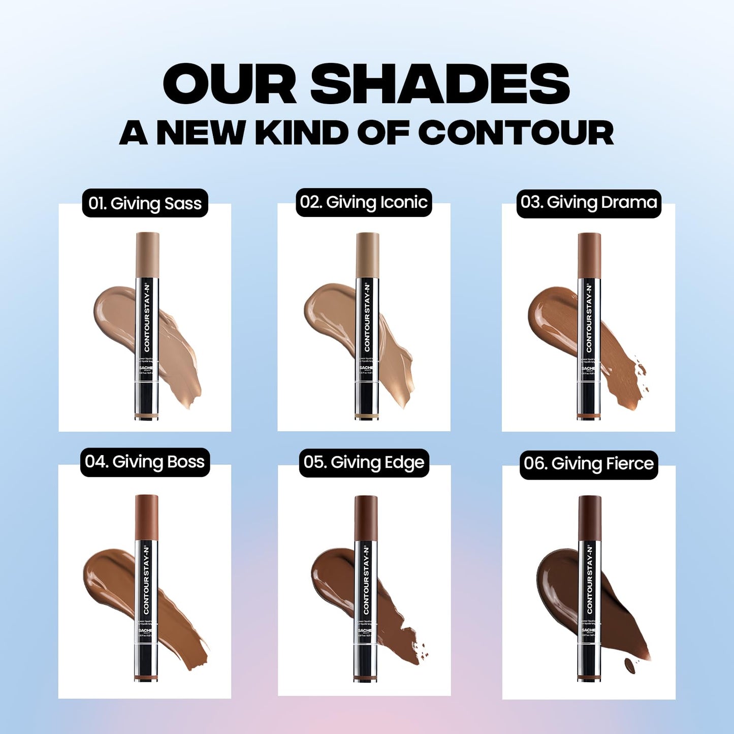 Sacheu Liquid Contour STAY-N Long Wear Cream Contour Makeup — Long Lasting, Blendable, & Lightweight Formula — Vegan & Cruelty-free, Giving Drama - Maple Wellness Supplements