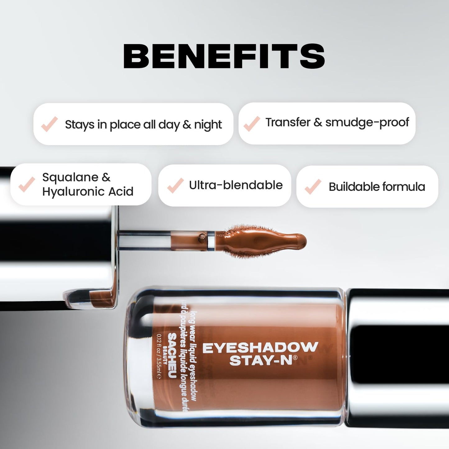 Sacheu Liquid Eyeshadow STAY-N Longwear Eye Makeup — Buildable Highly Pigmented & Blendable Eye Shadow Cream in Matte & Shimmer Finishes, Candy Dipp’d - Maple Wellness Supplements