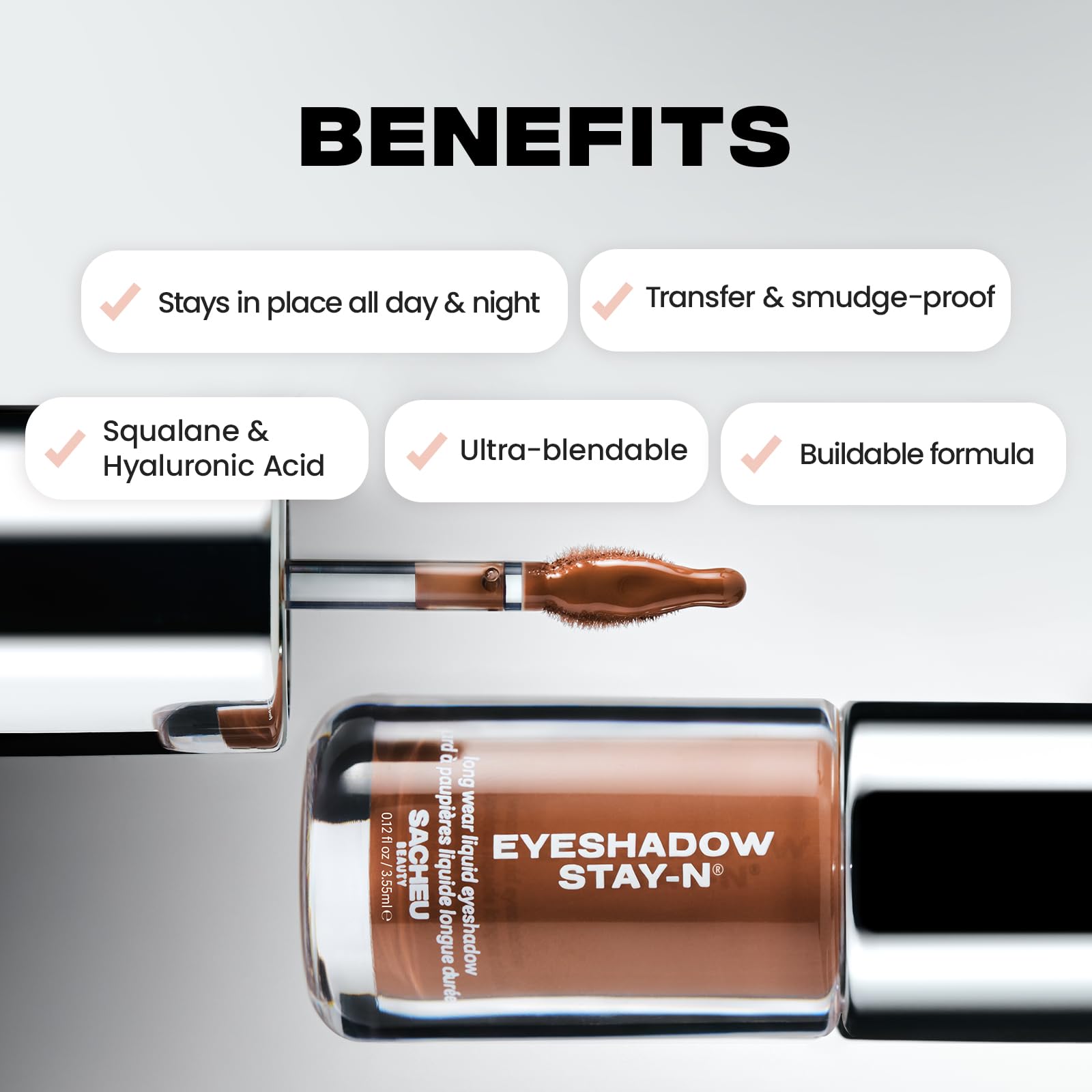 Sacheu Liquid Eyeshadow STAY-N Longwear Eye Makeup — Buildable Highly Pigmented & Blendable Eye Shadow Cream in Matte & Shimmer Finishes, Candy Dipp’d - Maple Wellness Supplements