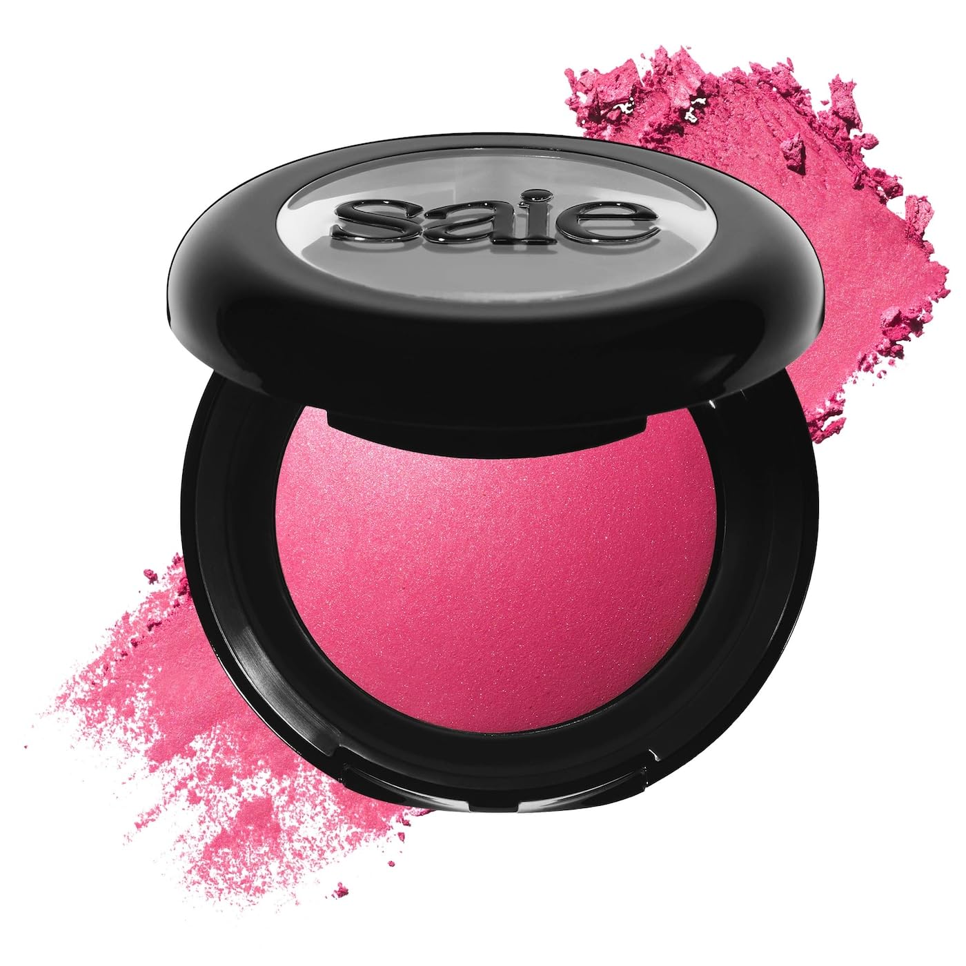 Saie Blush & Brush Duo - SuperSuede Baked Blush in Amore (.01 oz) & Powder Blush Brush - Talc-Free, Moisturizing Blush with Vegan, Fluffy Brush for Seamless Application - Maple Wellness Supplements