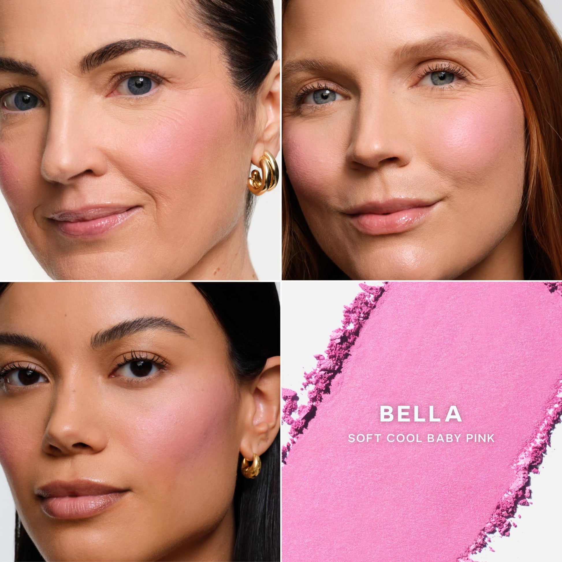 Saie Blush & Brush Duo - SuperSuede Baked Blush in Bella (.01 oz) & Powder Blush Brush - Talc-Free, Moisturizing Blush with Vegan, Fluffy Brush for Seamless Application - Maple Wellness Supplements
