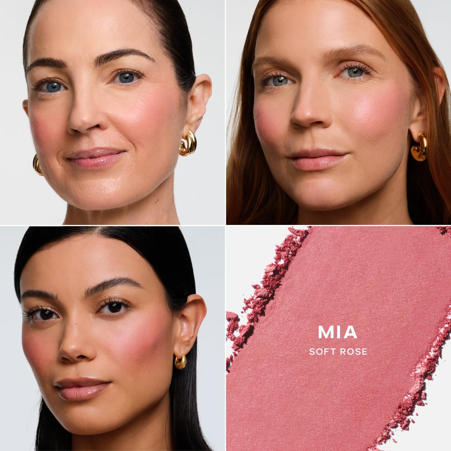 Saie Blush & Brush Duo - SuperSuede Baked Blush in Mia (.01 oz) & Powder Blush Brush - Talc-Free, Moisturizing Blush with Vegan, Fluffy Brush for Seamless Application - Maple Wellness Supplements