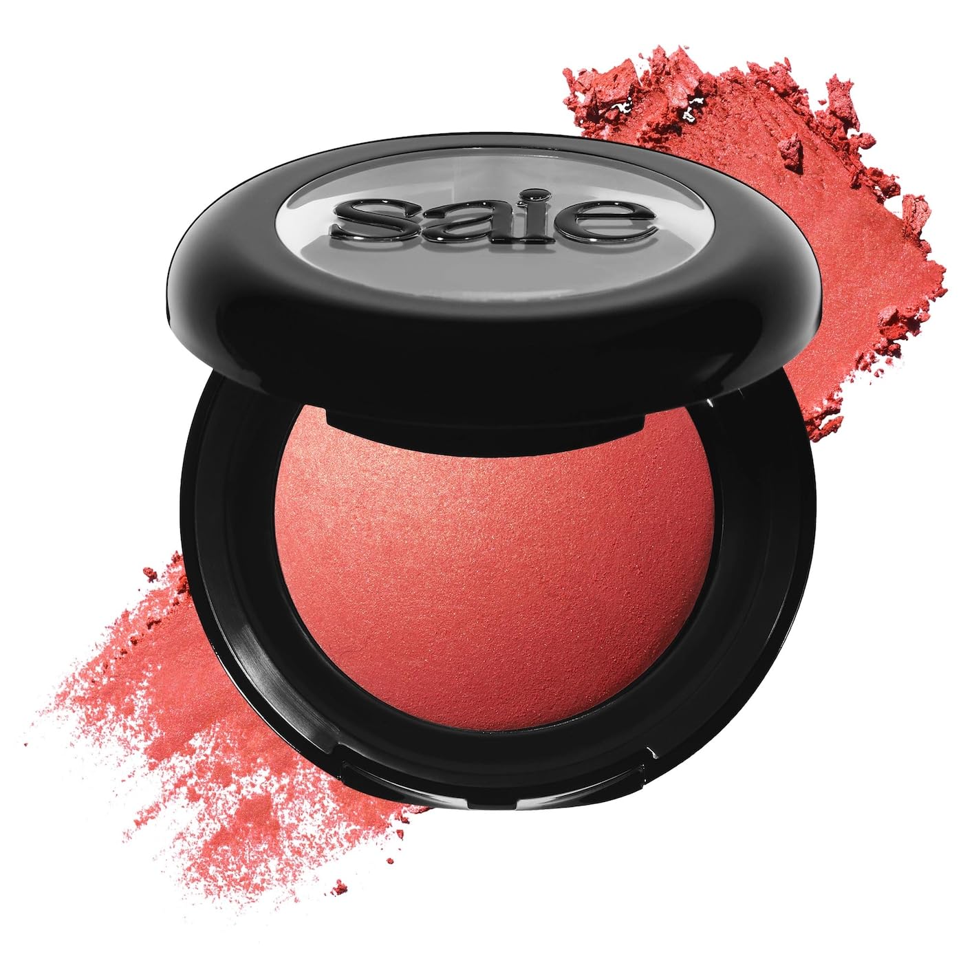 Saie Blush & Brush Duo - SuperSuede Baked Blush in Stella (.01 oz) & Powder Blush Brush - Talc-Free, Moisturizing Blush with Vegan, Fluffy Brush for Seamless Application - Maple Wellness Supplements