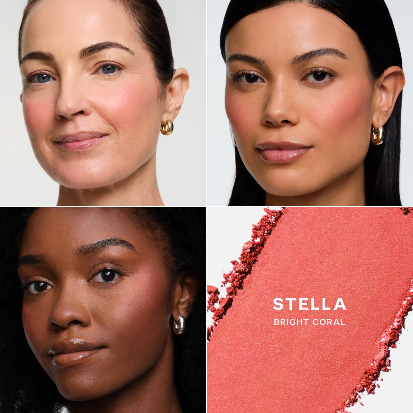 Saie Blush & Brush Duo - SuperSuede Baked Blush in Stella (.01 oz) & Powder Blush Brush - Talc-Free, Moisturizing Blush with Vegan, Fluffy Brush for Seamless Application - Maple Wellness Supplements