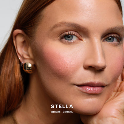 Saie Cheek Flush Duo - Dew Liquid Blush (.40 oz, Hottie), SuperSuede Baked Powder Blush (.01 oz, Stella) - Layerable, Skin-Nourishing Blushes for a Seamless Radiant Finish - Maple Wellness Supplements