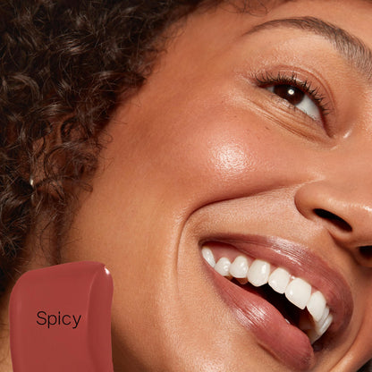 Saie Dew Liquid Blush for Cheeks - Hydrating Cream Blush Stick with a Blendable + Buildable Formula - Skincare Infused Dewy Cheek Tint for a Natural Flush - Glowy Makeup Essential - Spicy (.40 oz) - Maple Wellness Supplements