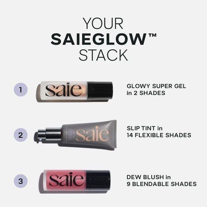 Saie Dew Liquid Blush for Cheeks - Hydrating Cream Blush Stick with a Blendable + Buildable Formula - Skincare Infused Dewy Cheek Tint for a Natural Flush - Glowy Makeup Essential - Spicy (.40 oz) - Maple Wellness Supplements