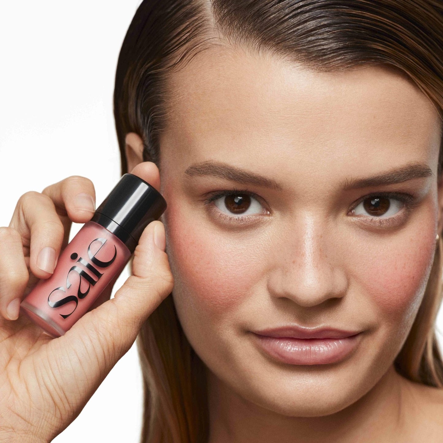 Saie Dew Liquid Blush for Cheeks - Hydrating Cream Blush Stick with a Blendable + Buildable Formula - Skincare Infused Dewy Cheek Tint for a Natural Flush - Glowy Makeup Essential - Sweetie (.40 oz) - Maple Wellness Supplements