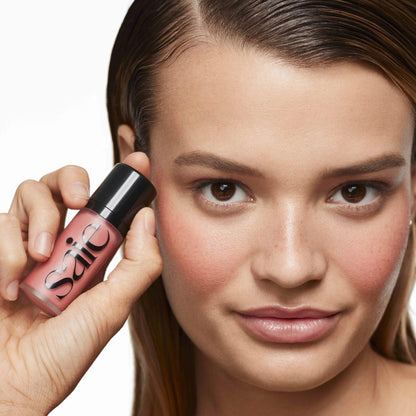 Saie Dew Liquid Blush for Cheeks - Hydrating Cream Blush Stick with a Blendable + Buildable Formula - Skincare Infused Dewy Cheek Tint for a Natural Flush - Glowy Makeup Essential - Sweetie (.40 oz) - Maple Wellness Supplements